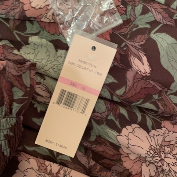 Nanette Lepore Dress Floral Smocked High Low Long Sleeve - Picture 4 of 5